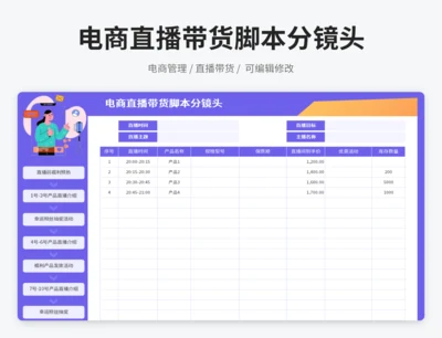 电商直播带货分镜头脚本