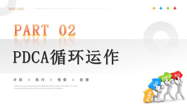 红色3D简约商务风企业PDCA循环工作方法培训课件PPT模板pdca