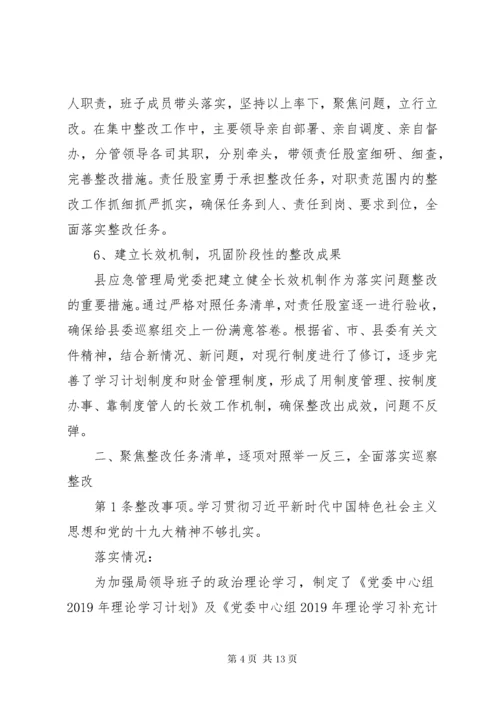 县应急管理局委员会关于巡察反馈意见整改情况的报告.docx