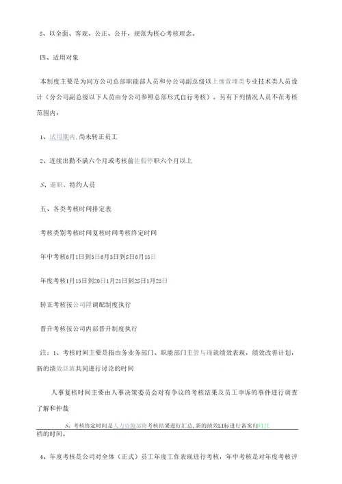 员工绩效考核方案