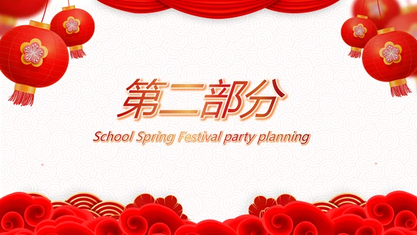 红色简约学校春节晚会活动策划动态PPT模板