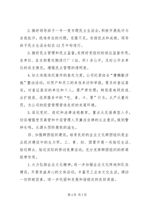 电力公司年度党建工作计划.docx