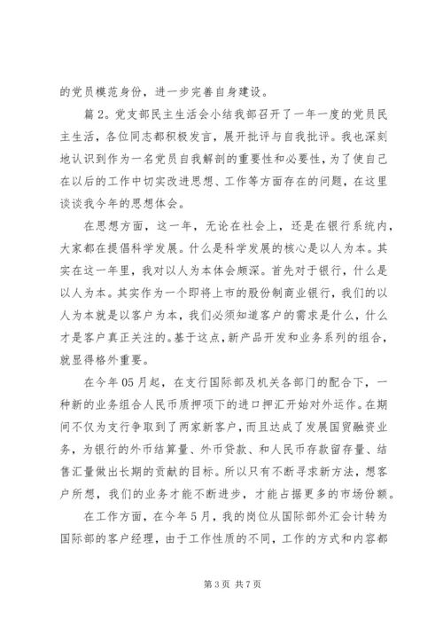 党支部民主生活会小结.docx