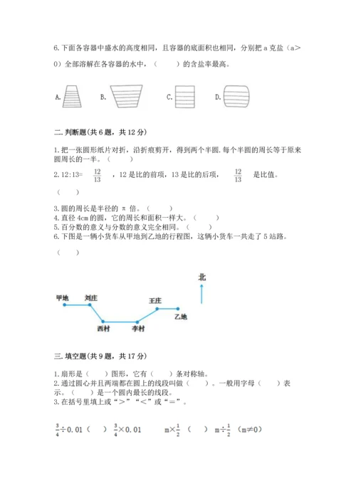 人教版六年级上册数学期末测试卷附答案（基础题）.docx