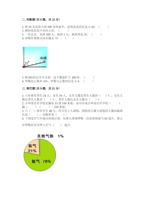 小学数学六年级上册期末考试试卷及答案【易错题】.docx