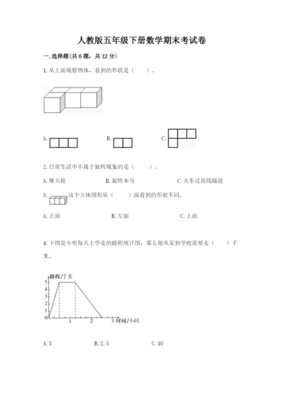 人教版五年级下册数学期末考试卷及参考答案【培优b卷】.docx