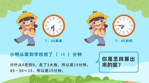 教版数学三年级上册第一课时、分、秒PPT模板