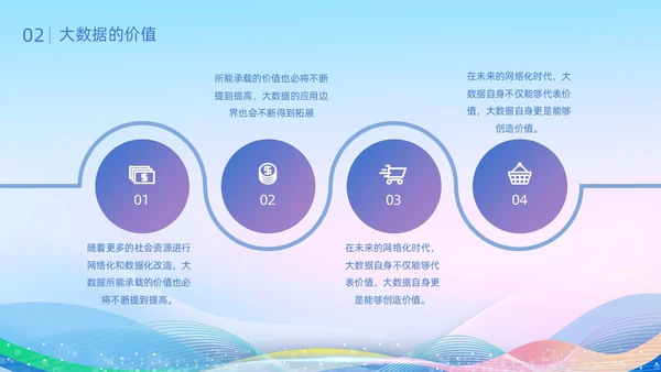 蓝色科技风线条形状城市剪影大数据发展史动态PPT