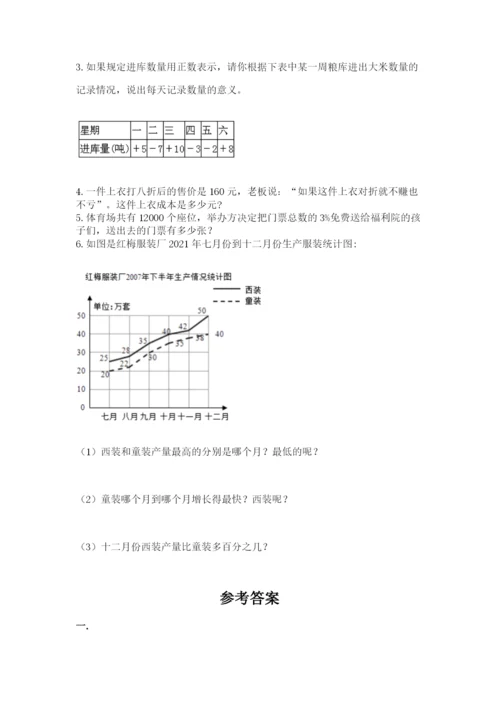 北师大版数学小升初模拟试卷附答案【a卷】.docx