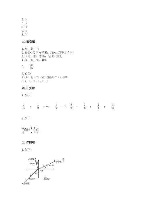 人教版六年级上册数学期中测试卷完整参考答案.docx