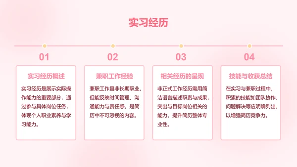 白白熊粉色卡通风求职简历