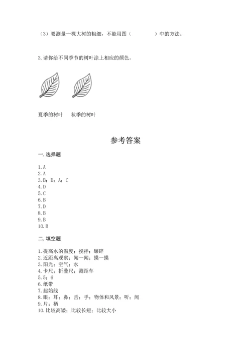 教科版一年级上册科学期末测试卷【基础题】.docx