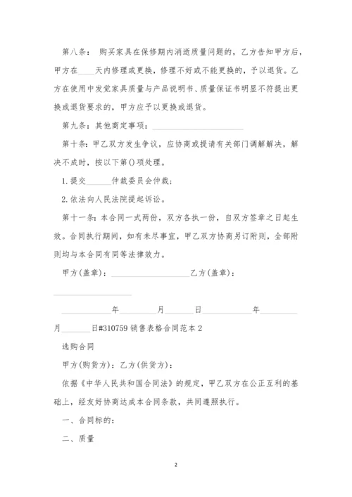 销售表格合同范本5篇.docx