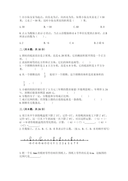 苏教版六年级数学小升初试卷及完整答案（典优）.docx