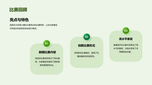 绿色商务现代年度体育大赛总结PPT模板