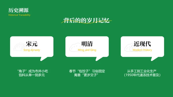 绿色中国美食饺子文化介绍PPT模板