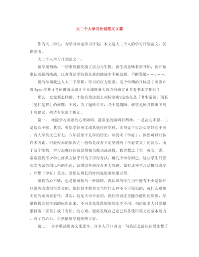 精编之大二个人学习计划范文3篇.docx