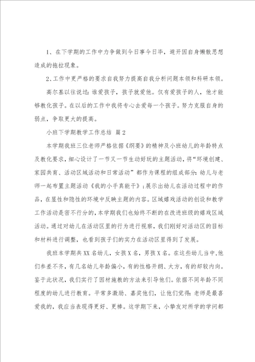 小班下学期教学工作总结