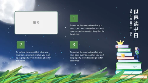 深蓝色小清新世界读书日PPT模板