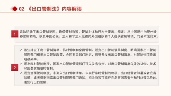 2024年中华人民共和国出口管制法全文解读学习PPT课件
