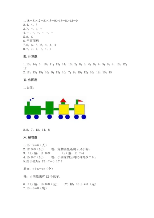 人教版一年级下册数学期中测试卷【名师系列】.docx