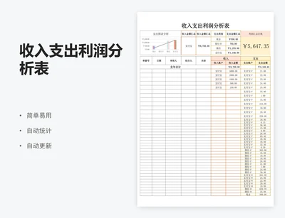 收入支出利润分析表