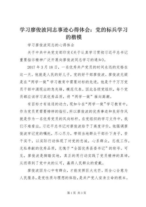 学习廖俊波同志事迹心得体会：党的标兵学习的楷模 (4).docx
