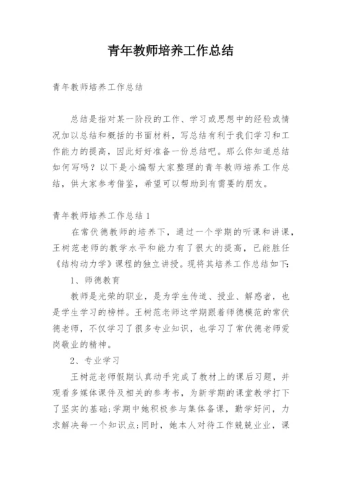 青年教师培养工作总结.docx
