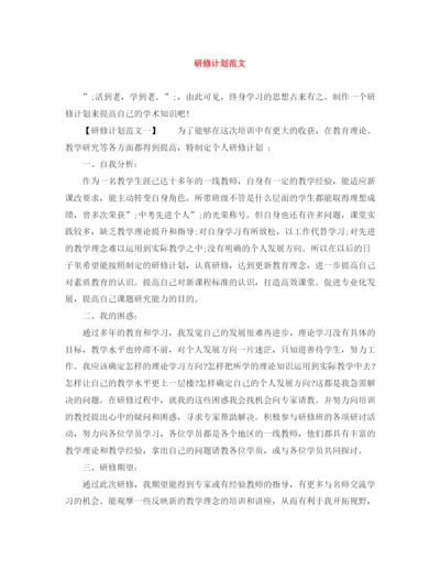 精编之研修计划范文2.docx