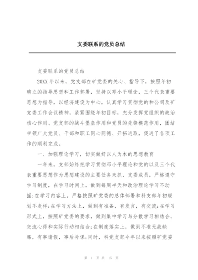 支委联系的党员总结.docx