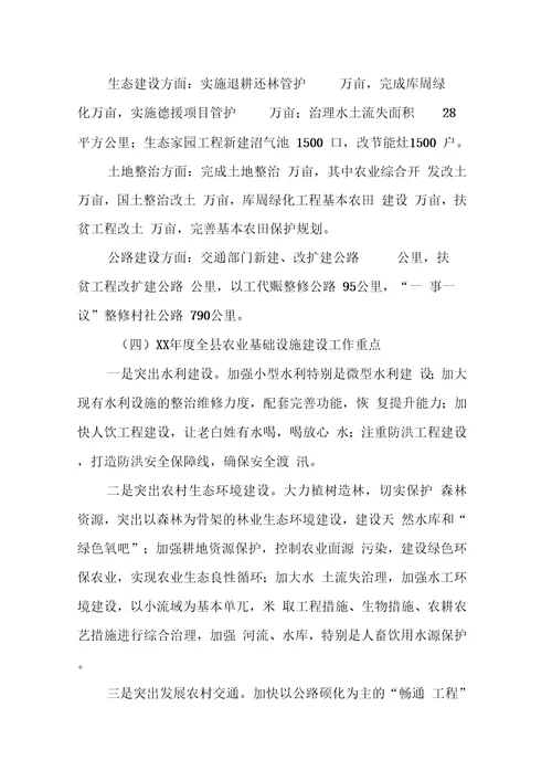 在全县农业基础设施建设暨灾后林业生产工作会议上的讲话