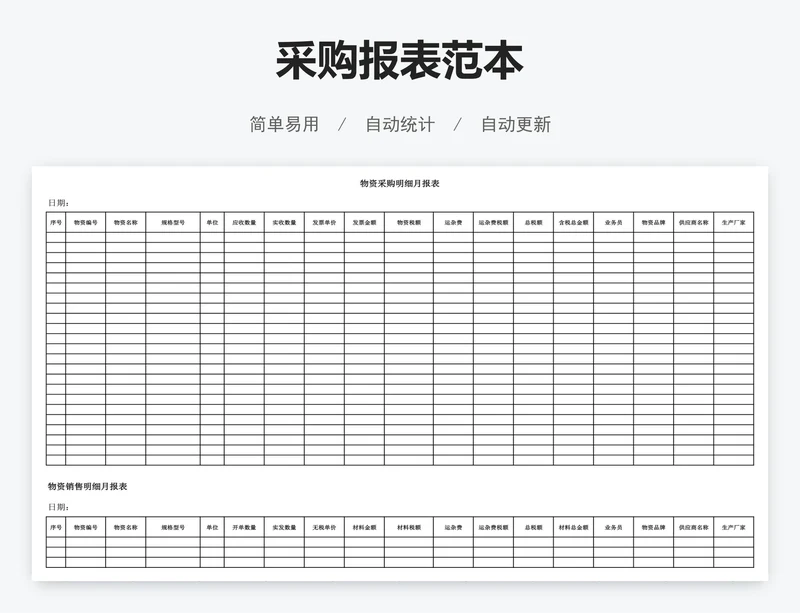 采购报表范本