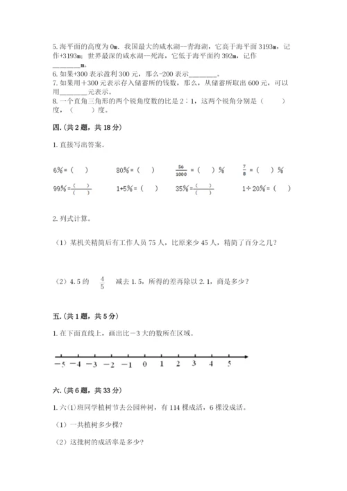 人教版六年级数学下学期期末测试题含答案（精练）.docx