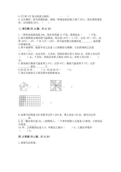 人教版六年级下册数学期末测试卷附答案（黄金题型）.docx