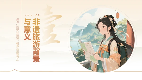黄色国风非遗旅游路线策划PPT模板