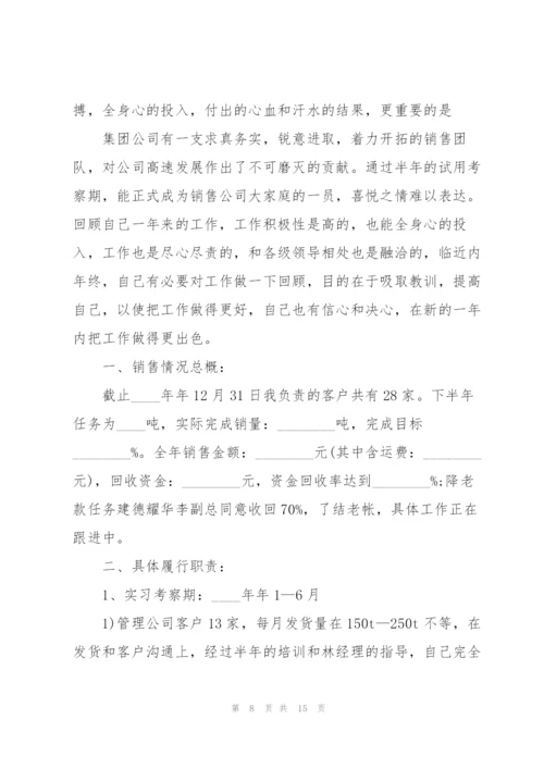 销售人员个人工作述职报告.docx