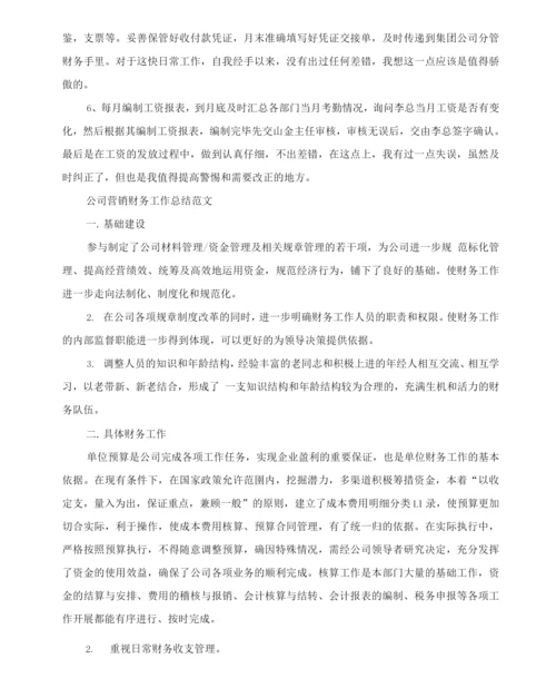 公司营销财务工作总结范文.docx