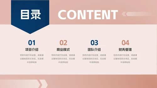 红蓝干净商务企业商业计划书PPT模板