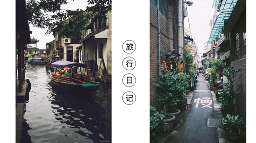 欧美风旅行照片图片画册通用PPT模板