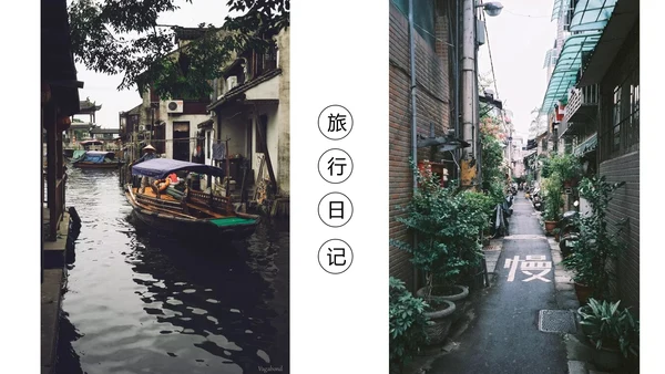 欧美风旅行照片图片画册通用PPT模板