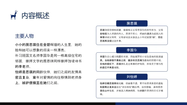 蓝黑手绘风格经典图书房思琪的初恋乐园分享PPT课件读书分享