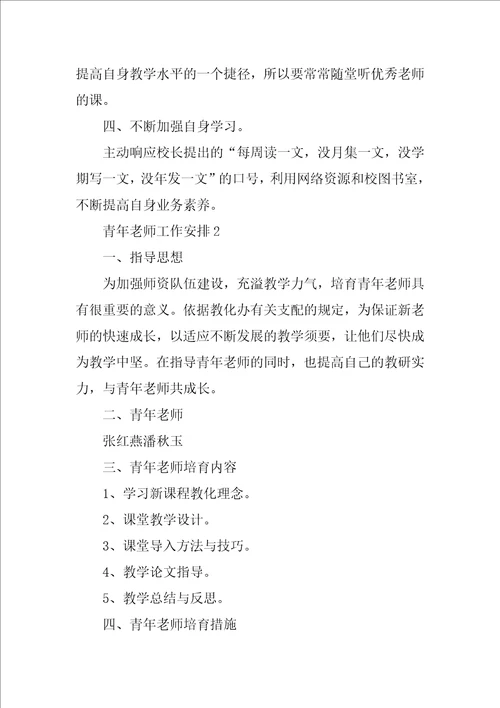 青年教师工作计划