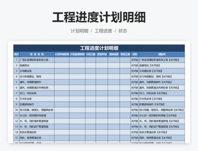 工程进度计划明细