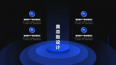 黑色科技风并列关系4项PPT内容页