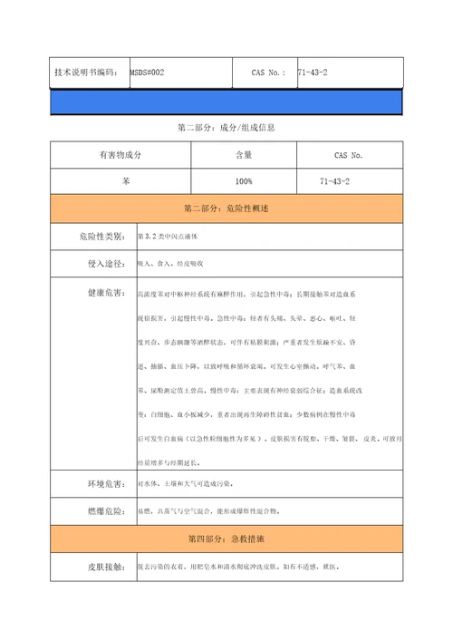 氨水等安全技术说明书