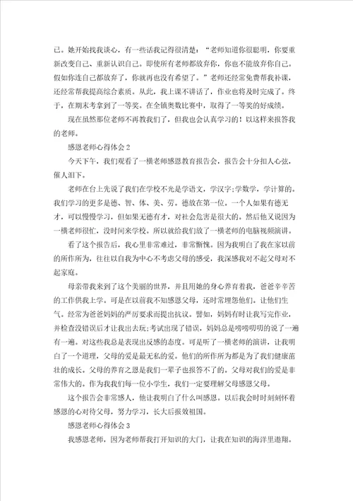 感恩老师心得体会