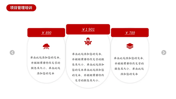 红色商务公司项目管理通用PPT模板