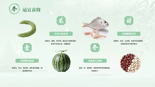 绿色中国风三伏天养生指南PPT模板