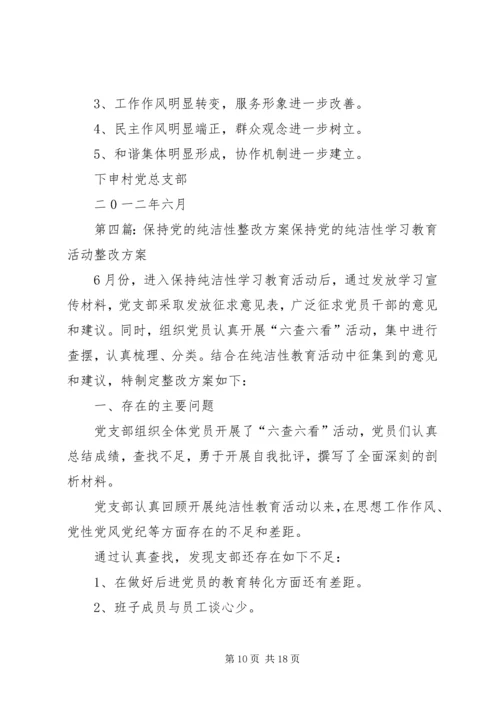 保持党的纯洁性整改提高方案.docx