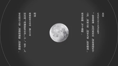简约风黑色线条中秋节日汇报PPT模板